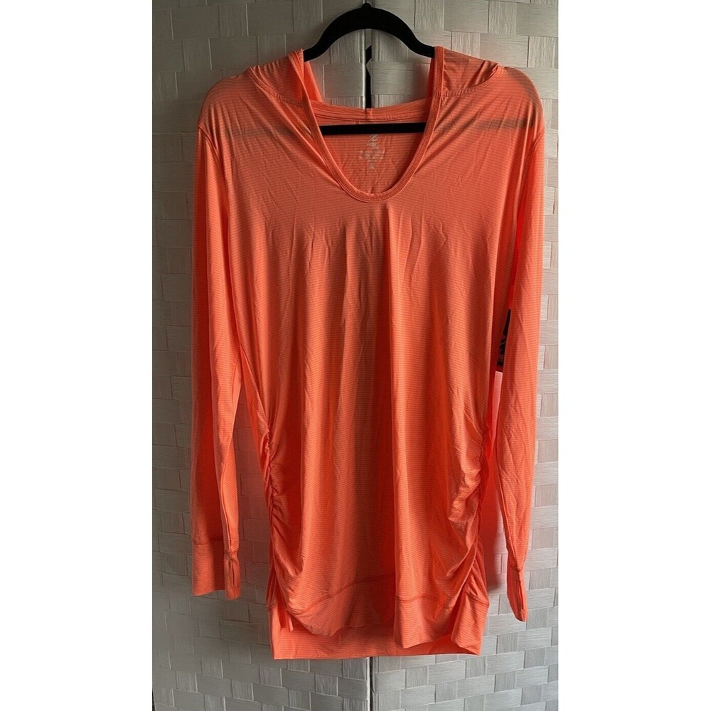 Energy Zone Womens Active Pullover Hoodie Size XL Peach thumbholes/pouch *Notes